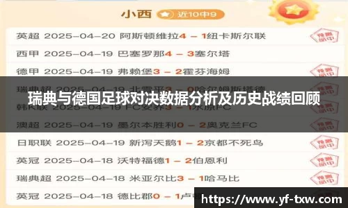瑞典与德国足球对决数据分析及历史战绩回顾